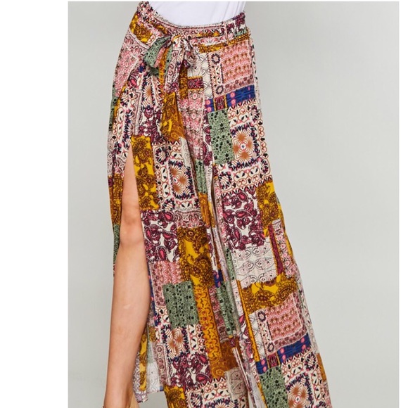 VIBRANT BOHO SPLIT LEG PANTS - Picture 4 of 8